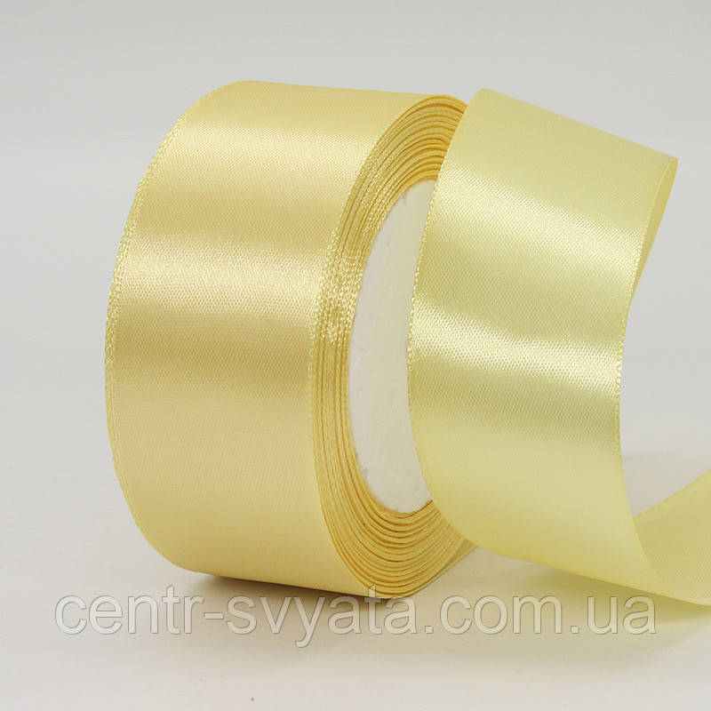 Стрічка атласна 5 см (33 МЕТРИ) Айворі