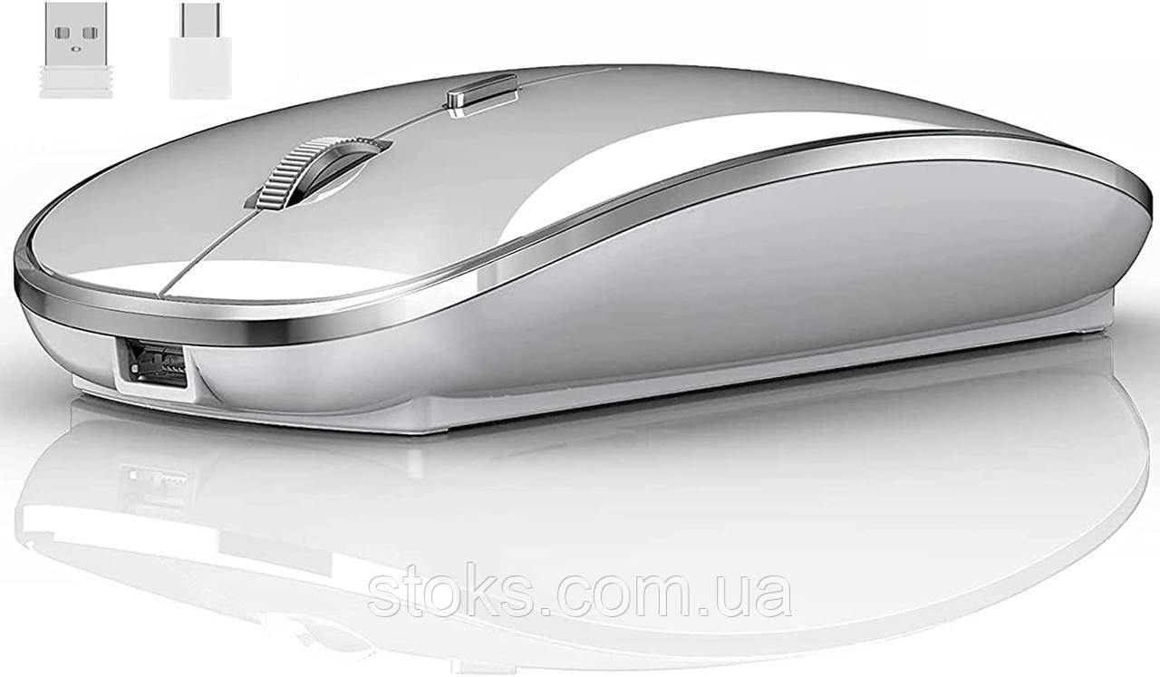 Бездротова миша для ноутбука ABL-M3 бездротова миша 2,4 ГГц з подвійним приймачем USB/USB-C для комп'ютера, фото 1
