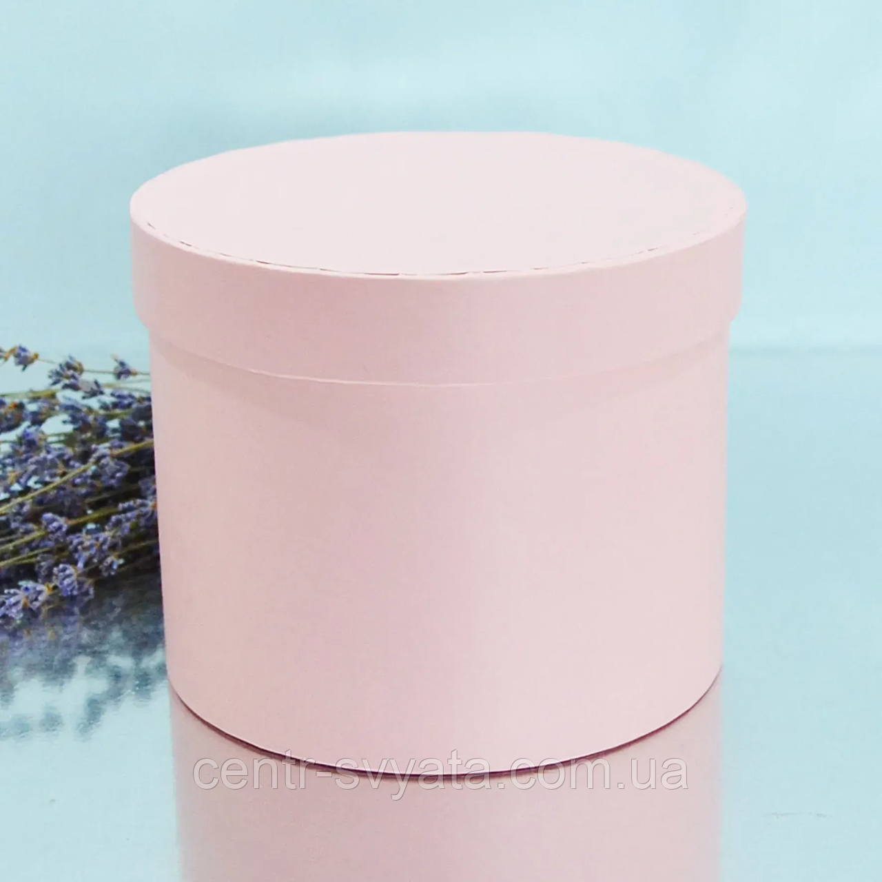 Шляпна коробка з кришкою "Пудрова" 18 см