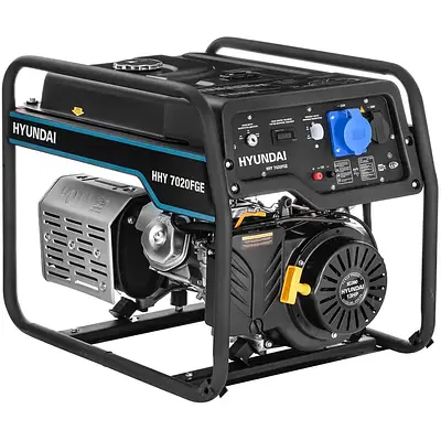 Гібридний генератор Hyundai HHY7020FGE 5/5.5 кВт (бензин/газ, 4-такний двигун, однофазний, бак 25 л)