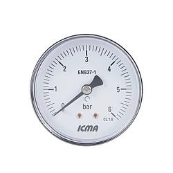 Манометр Icma 1/4" 0-6 бар, заднє підключення №243