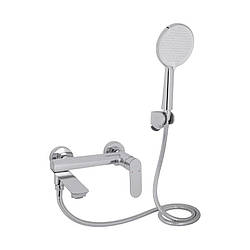 Змішувач для ванни Qtap Evia з поворотним виливом (з душовим гарнітуром) QTEVI260CRM47578 Chrome