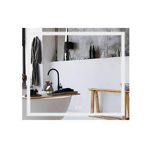 Дзеркало Qtap Mideya 800х700 з LED-підсвічуванням Touch, з антизапотіванням, з димером QT2078NCF8070W