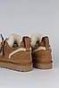 Жіночі UGG Lowmel Sneaker chestnut зимові міні УГГІ замшеві коричві на шнурівці, фото 7
