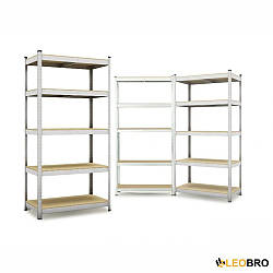 Стелаж LEOBRO 180 х 270 х 40 см, 175 кг/полиця, 5 полиць (LB-R175-GALX3) для гаража, комору, балкона