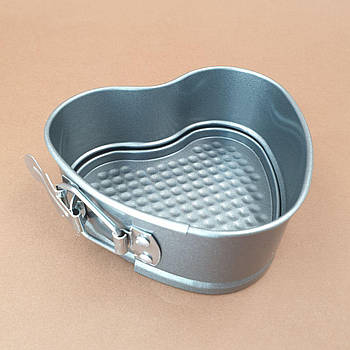 Залізна форма для випічки бенто-торту з рифленим дном Серце 13 см