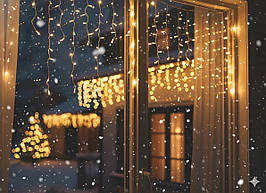 Гірлянда електрична Chomik "Бахрома", 300 LED, 12м, теплий білий, від мережі