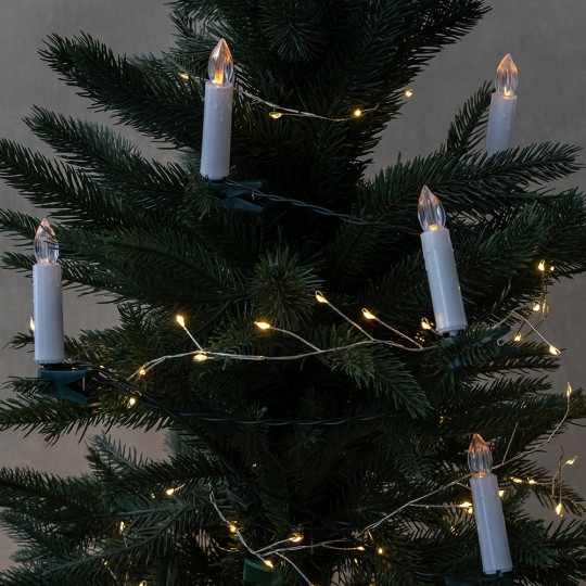 Світлодіодна гірлянда з 10 свічок з кліпсами на ялинку, 285 см, фото 1