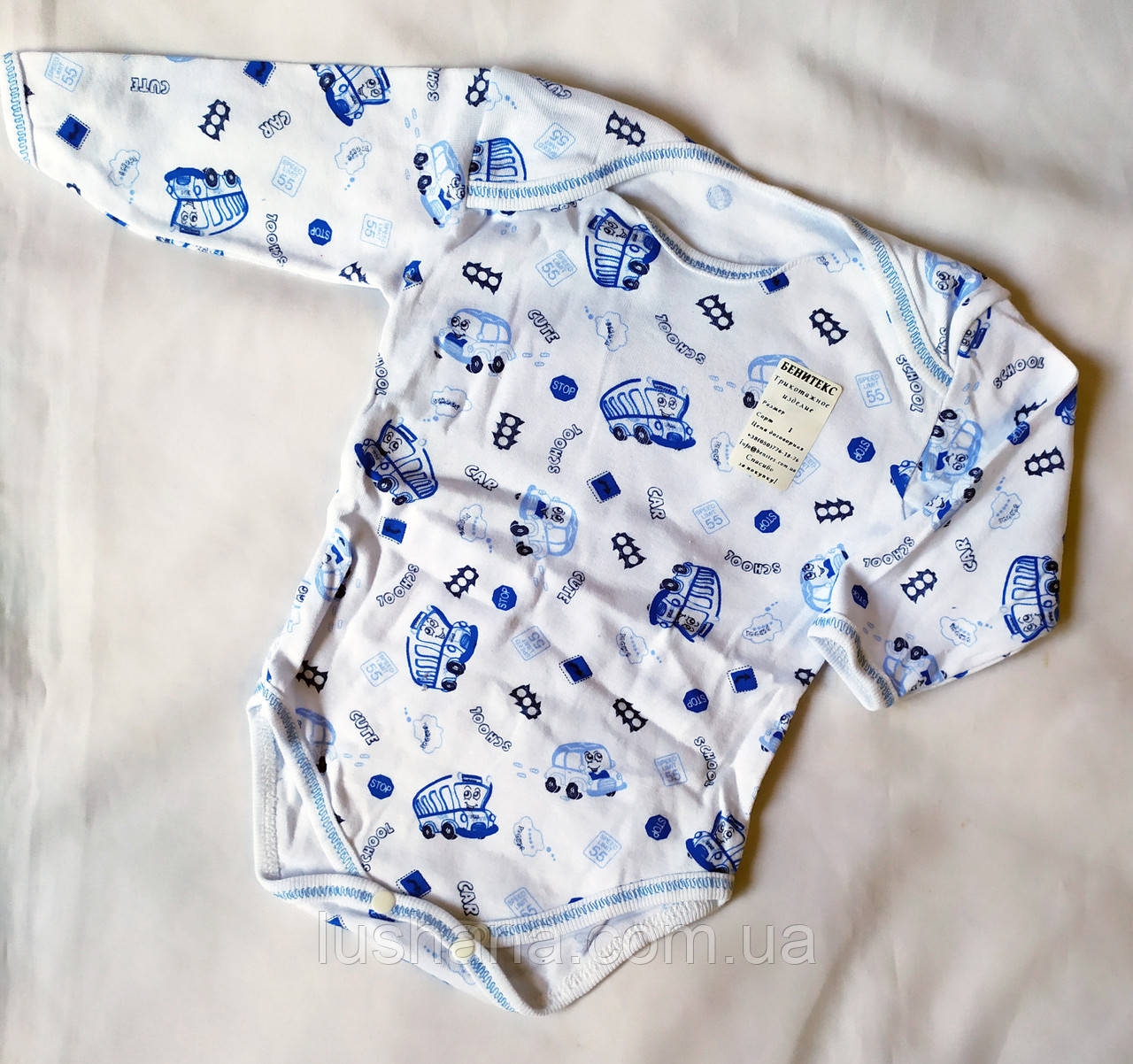 Боді на хлопчика / р.74 / 6-9 місяців / машинки, фото 1