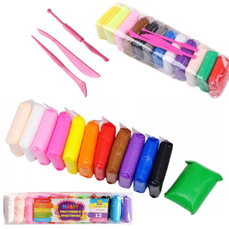 Маса для ліплення/пластилін (12 кольорів) арт. C 73369, фото 1