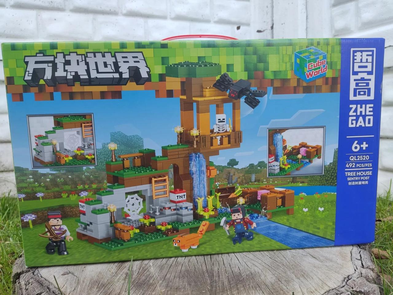 Конструктор Minecraft Майнкрафт QL 2520 Сторожовий пост біля водоспаду, 492 деталі, фото 1