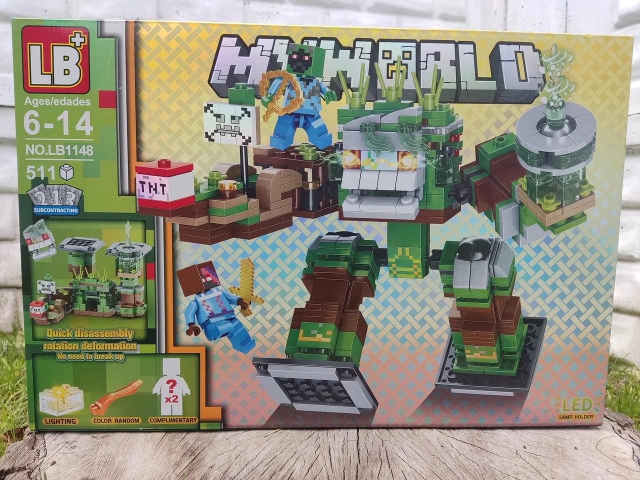 Конструктор Майнкрафт Святковий будинок NO LB 1148 «Страж-фортеця» (511 деталей) з LED підсвіткою, фото 1