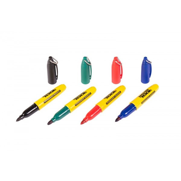 Маркер перманентний кольоровий 4 шт MASTERTOOL GM (14-1822), фото 1