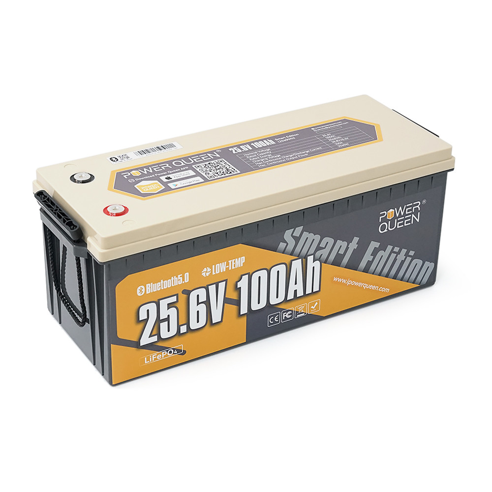 Акумулятор LiFePO4 Power Queen 25.6V 100Ah BT, 2560Wh, BMS 100A