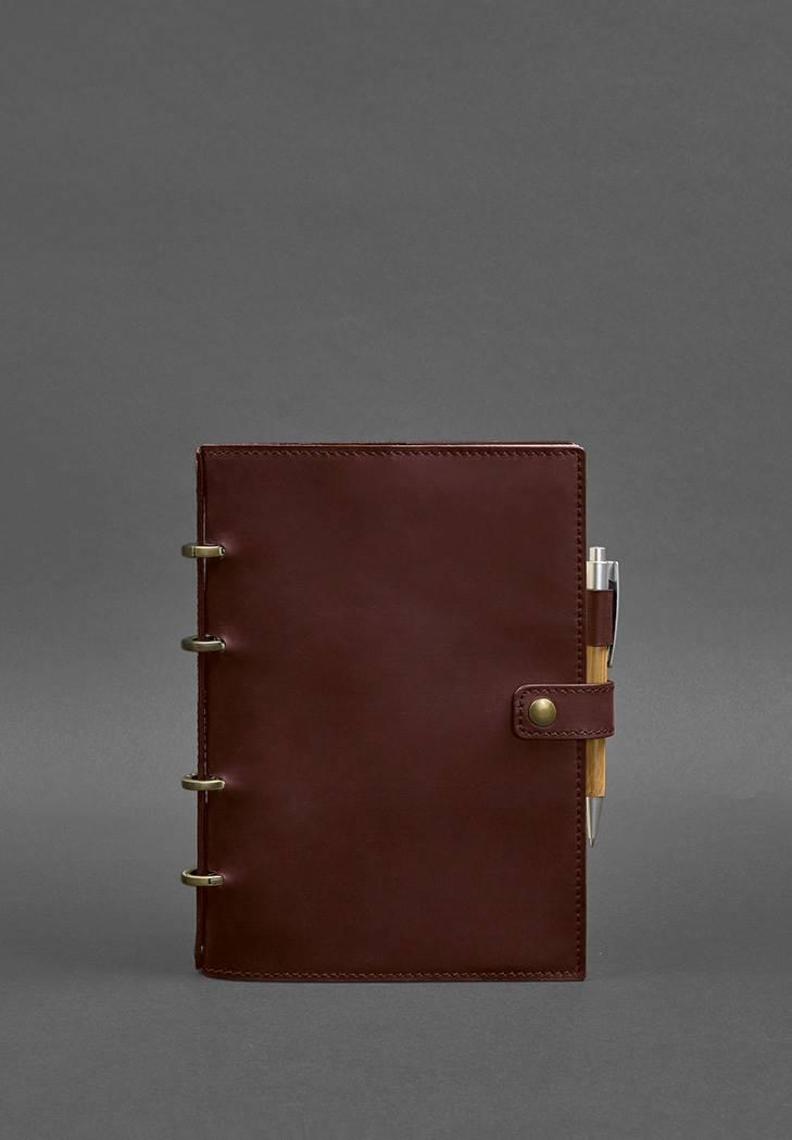 Шкіряний блокнот з датованим блоком (Софт-бук) 9.1 бордовий Crazy Horse BlankNote, фото 1