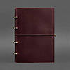 Шкіряний блокнот А4 на кільцях (софт-бук) 9.0 у м'якій обкладинці бордовий Crazy Horse BlankNote, фото 6