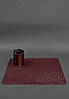 Набір для робочого столу з натуральної шкіри 1.0 бордовий крас BlankNote, фото 3