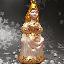 Скляна ялинкова іграшка Принцеса Попелюшка Snegka Poland, фото 3