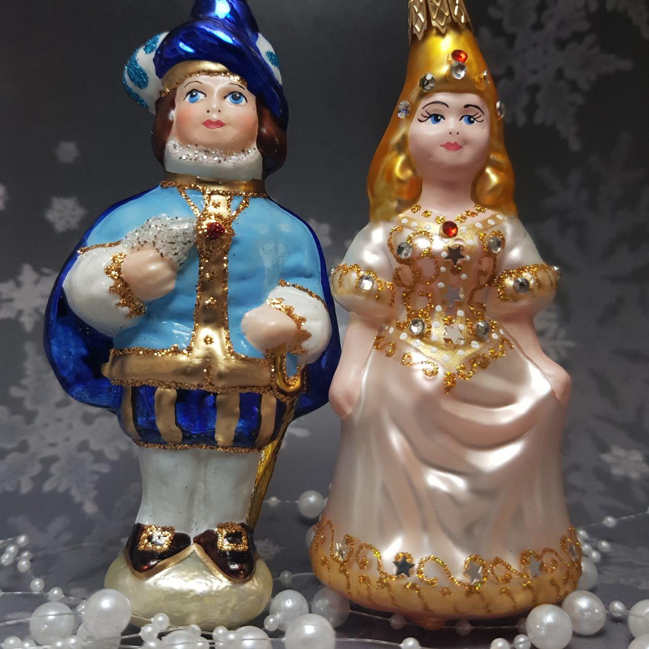 Скляна ялинкова іграшка Король та Королева Snegka Poland