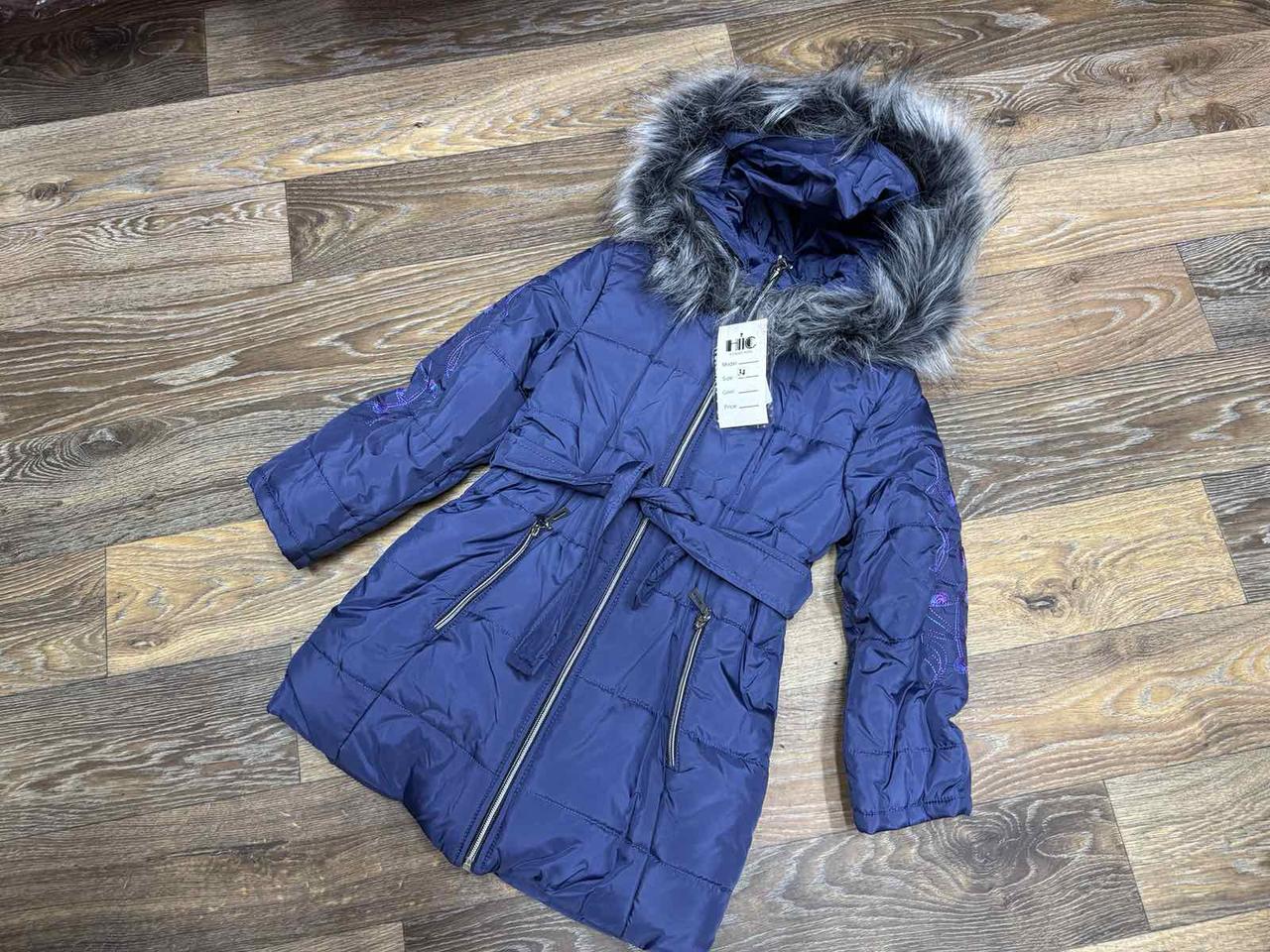 Пальто парка дитяче на зиму на овчині для дівчинки