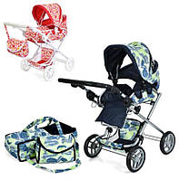 Коляска для ляльки 9333-014 Melogo, люлька, сумка, демісезон