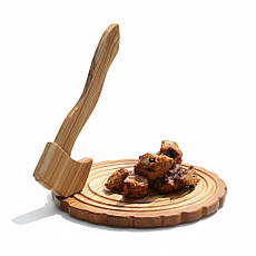 Сервірувальна дошка Зруб з сокирою для подачі страв у ресторанах д30 см