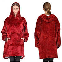 Затишна толстовка плед для дому, Флісовий плед-халат із капюшоном і рукавами, Теплий м'який зимовий плед толстовка, Зручний плед