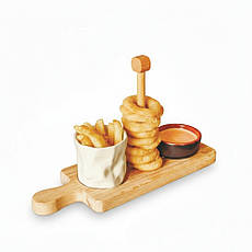 Сервірувальна дошка для подачі цибулевих кілець в ресторанах 24х12 см