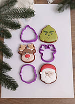 3D формочки-вырубки для пряников "Набор мини 21 (Гринч, олень, Санта)"