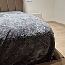 Велюрова постільна білизна Моніка Двоспальний Графітовий, фото 4