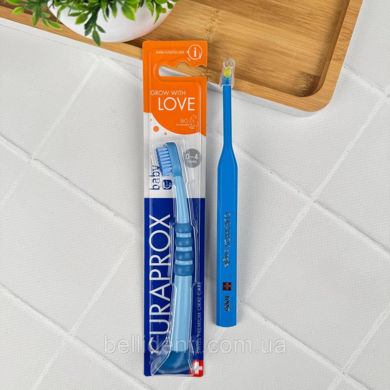 Зубні щітки Curaprox Baby CuraKid від 0 до 4 років (синій), 2 шт