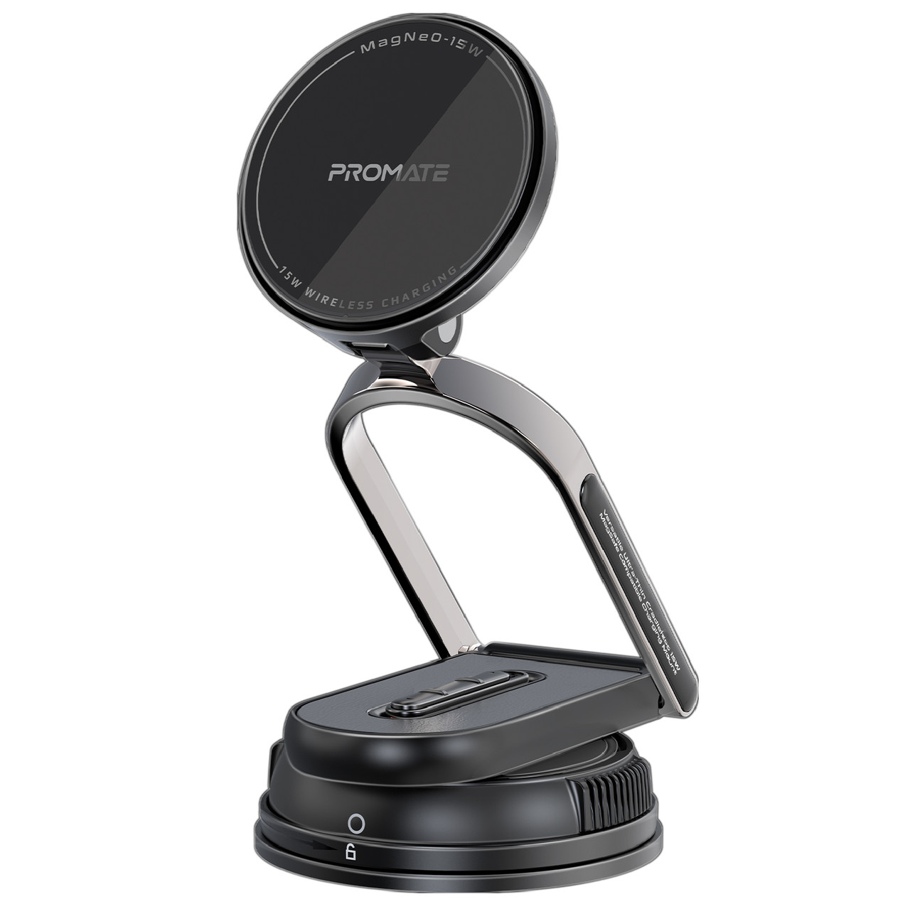 Автотримач для телефона магнітний Promate MagNeo-15W Black (magneo-15w), фото 1
