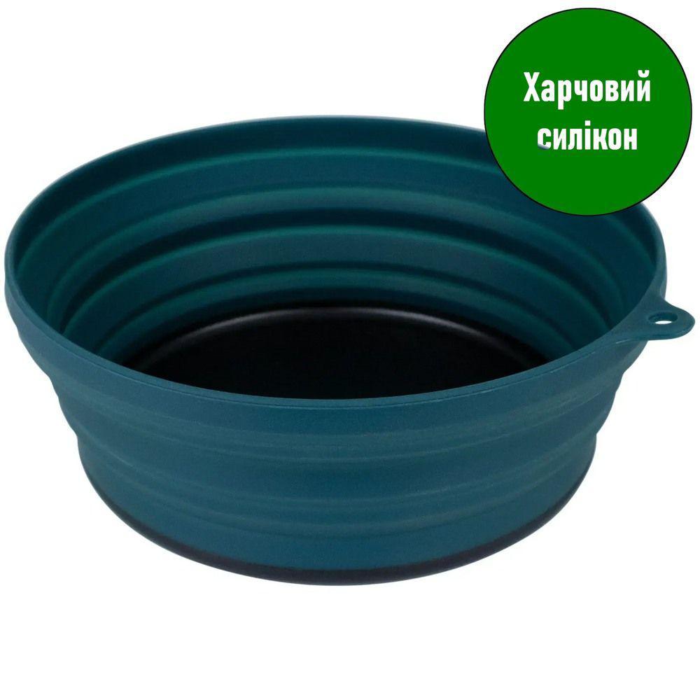 Туристична миска Tribe Collapsible Bowl; 0,6л; 5,5х15см; Складана; Силіконова з пластиковим дном; Бірюза. Миска похідна T-FF-0029, фото 1