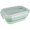 Контейнер для їжі Tribe Collapsible Containe; 0,8л; Складаний; Силіконовий; З кришкою; Зелений.ланч-бокс для їжі T-FF-0028, фото 3