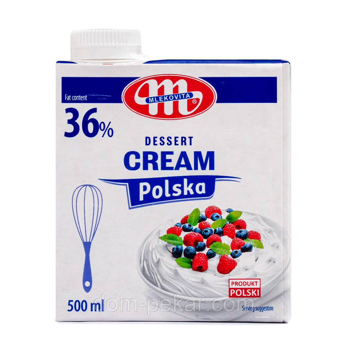 Вершки молочні MLEKOVITA 36% (Польща), 500 мл