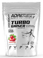 Гейнер ADRENALINE TURBO GAINER 20% PROTEIN +5 g creatine+3 g glutamine+1 g taurine 1250 грам Смак : Полуниця