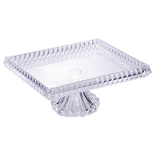 Тортівниця прямокутна на ніжці 30×25×13 (см) скляна HP-19-147