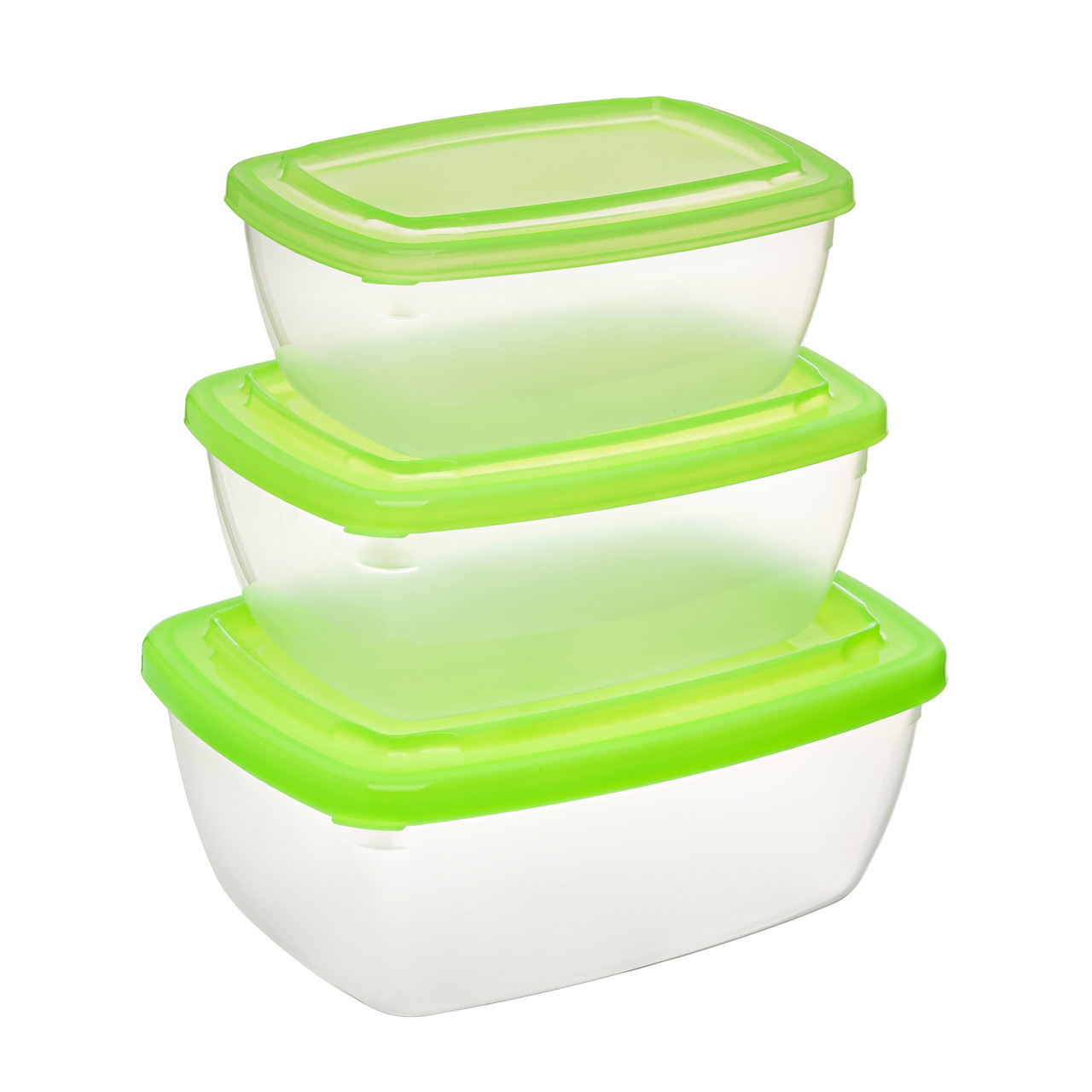 Набір пластикових контейнерів для зберігання харчових продуктів (0.6 л/1 л/1.5 л)