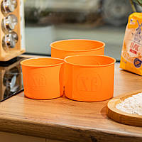 Набір форм для випікання пасок 14,5/12/9,5 см силіконових, помаранчевий
