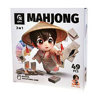 Дерев'яна дитяча гра "Дитячий маджонг" QB700-007, 49 деталей