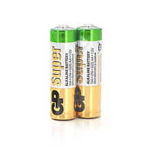 Батарейки GP SUPER ALKALINE 1.5V 15A-S2 лужні, LR6, АА