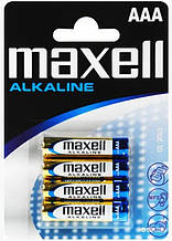Батарейки Maxell Alkaline  AAA/LR03 4шт/уп blister