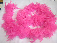 Боа карнавальное из перьев 1,8 м 70 грам, Боа перьевое декоративное Розовое яркое