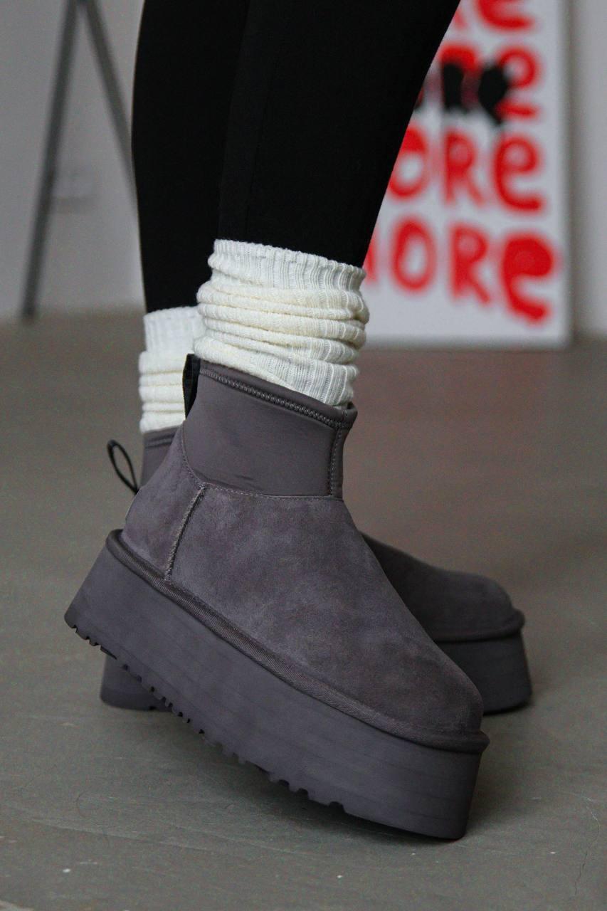 Зимові Черевики UGG Classic Mini Dipper Grey | жіночі, зимові, розміри 36–41