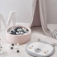 Ковдра килимок для дітей м'яка сіра для ігор відпочинку та розвитку з дизайном зайця 80 см SPICY