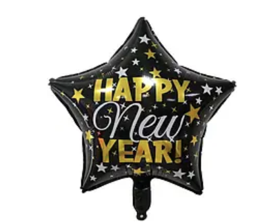 Фольгована кулька зірка Happy New Year, КНР 18" (45 см), фото 1