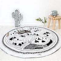 Ковдра килимок для дітей 80 см м'яка бавовняна для ігор і відпочинку в дитячій кімнаті сірий SPICY