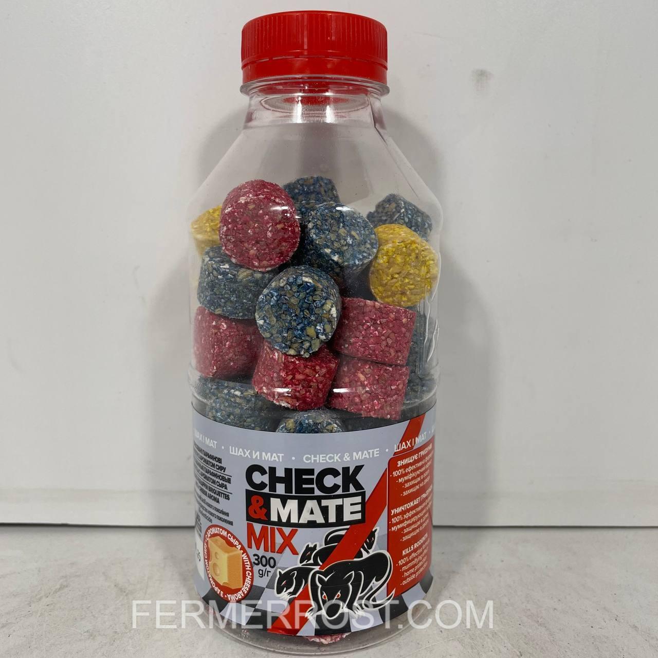 Родентицид Шах і Мат брикет з ароматом сиру мікс (O.L.KAR) 0,3кг, фото 1