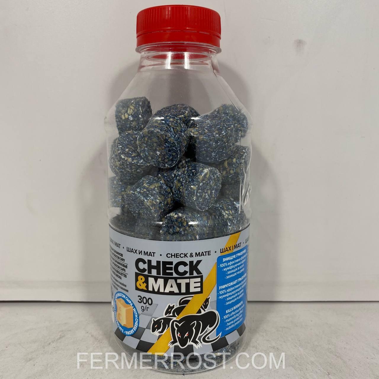 Родентицид Шах і Мат брикет з ароматом сиру синій (O.L.KAR) 0,3кг, фото 1