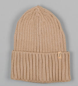 Кашемірова одинарна шапка з відворотом (240501), Пісочний